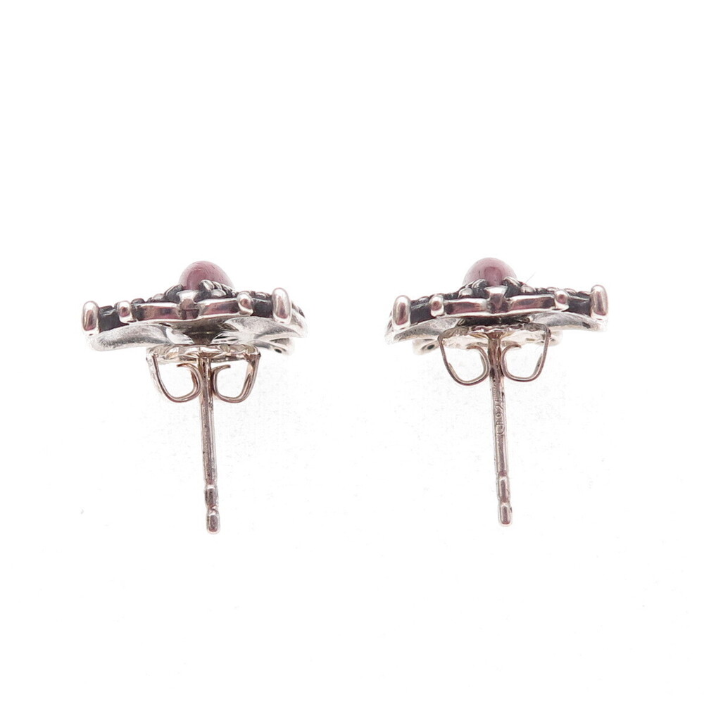 Carolyn Pollack American West 925 Sterling Vintage Rhodonite Butterfly Earrings - Picture 6 of 7